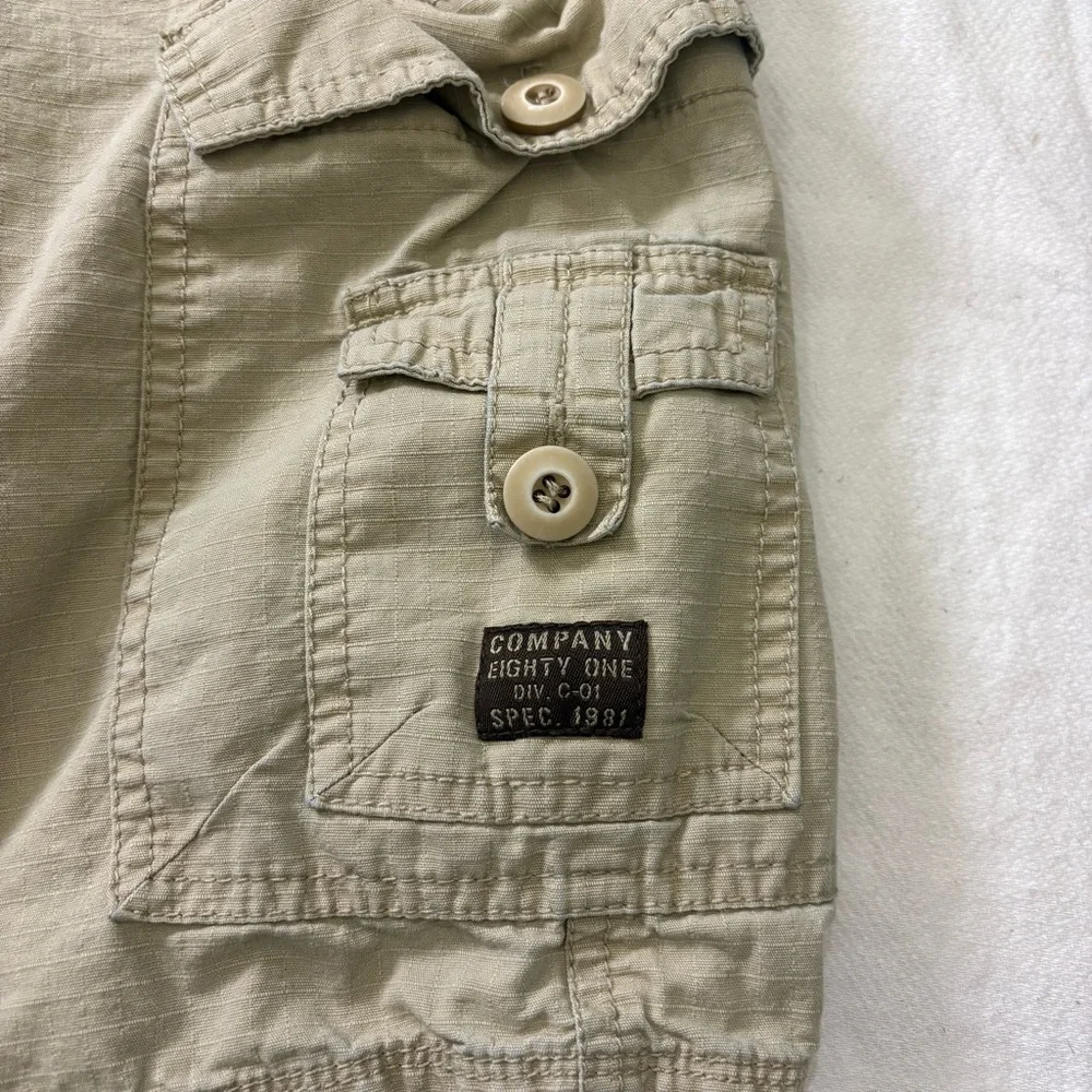 Y2K Company 81 Cargo Shorts Mens 36 Khaki Utility Skate Streetwear - Picture 2 of 14